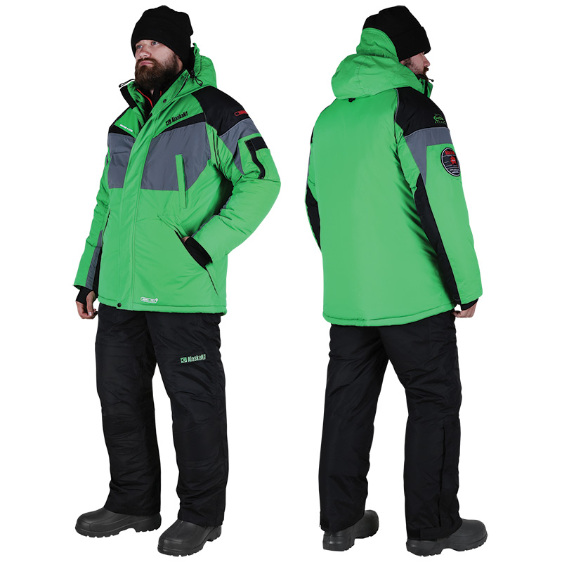 картинка Костюм зимний Alaskan Dakota зеленый/черный (куртка+полукомбинезон) от магазина Fisherman Market
