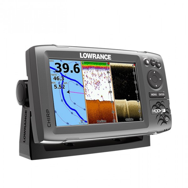 картинка Эхолот Lowrance Hook-7 Mid/High/DownScan GPS + (Аккумулятор, зарядка и струбцина в подарок) от магазина Fisherman Market