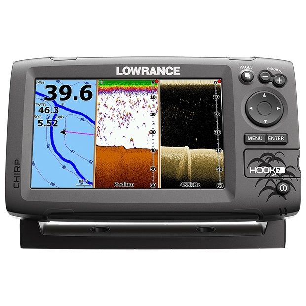 картинка Эхолот Lowrance Hook-7 Mid/High/DownScan GPS + (Аккумулятор, зарядка и струбцина в подарок) от магазина Fisherman Market