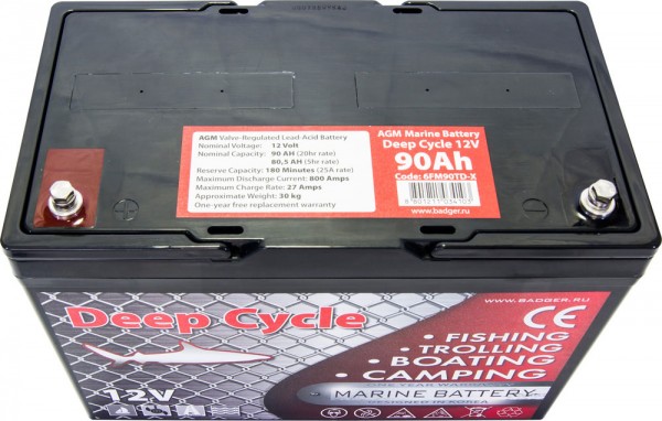 Аккумулятор MARINE DEEP CYCLE AGM (глубокой разрядки, 90 а/ч)