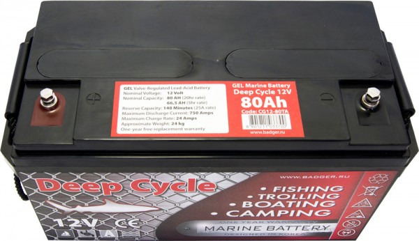 Аккумулятор MARINE DEEP CYCLE GEL (глубокой разрядки, 80 а/ч)