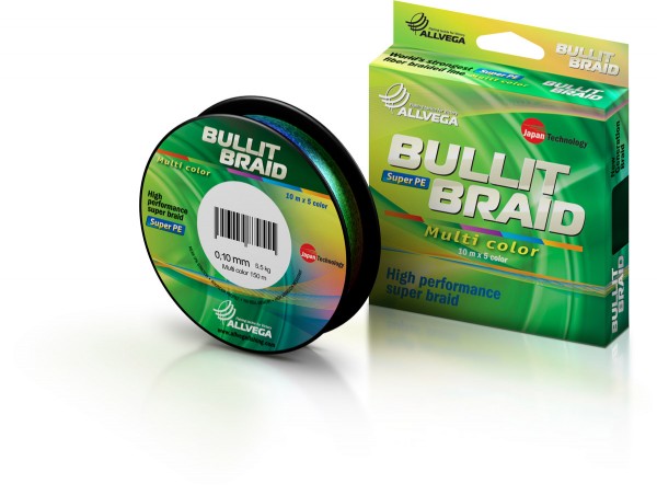 Леска плетеная ALLVEGA Bullit Braid "Multi Color" 150м 0,10мм 5,5кг 0.10 мм 5.5 кг