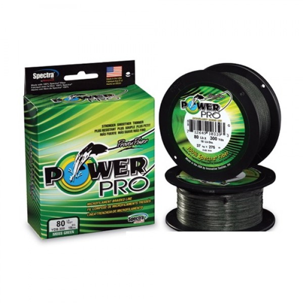 Плетеный шнур Power Pro Moss Green 275м 0.13мм 8.0кг