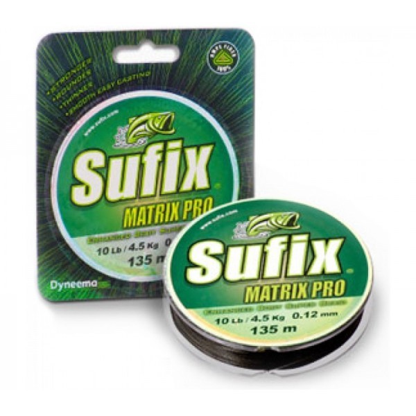 Леска плетеная SUFIX Matrix Pro NEW зеленая 135м 0.18мм